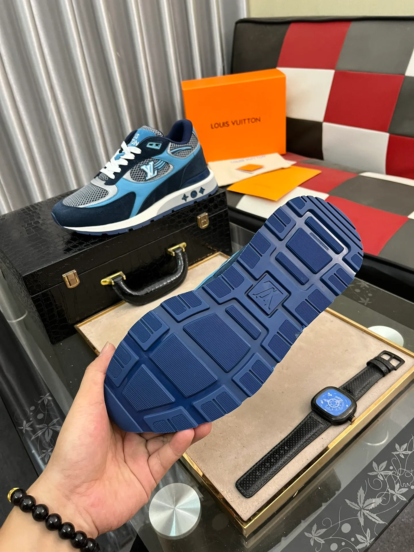 Men's Men's Shoes 💰660⌚️⌚️【LOUIS VUITTON) New 🍀LV Louis Vuitton*——LV classic dad shoes trendy shoes! Made of imported original soft calf leather, imported fly woven lining. Original wear-resistant rubber outsole! High quality products! Code number: 38-44